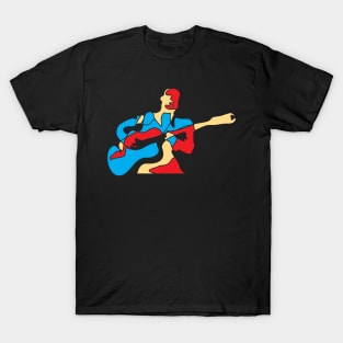 Abstract Guitarist Modern Style T-Shirt